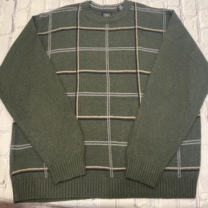 Haggar Plaid crew neck Long sleeve Sweater